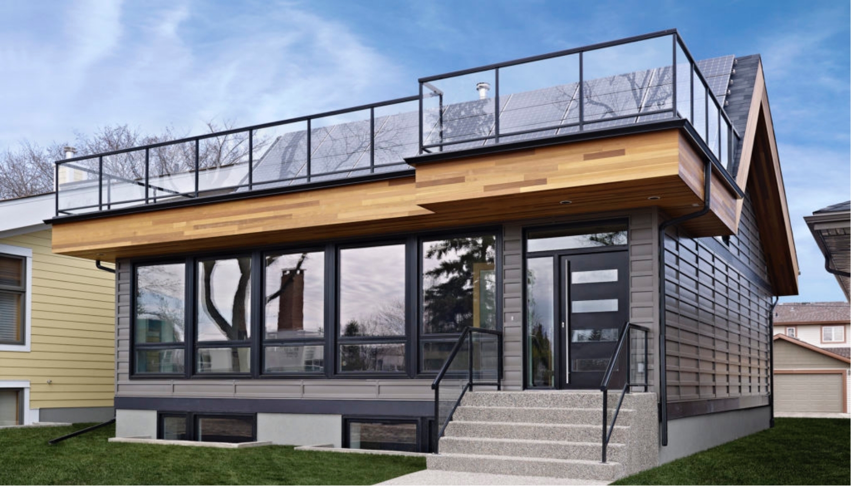 Front view of the Belgravia Green home, a net zero energy custom build by Effect Home Builders