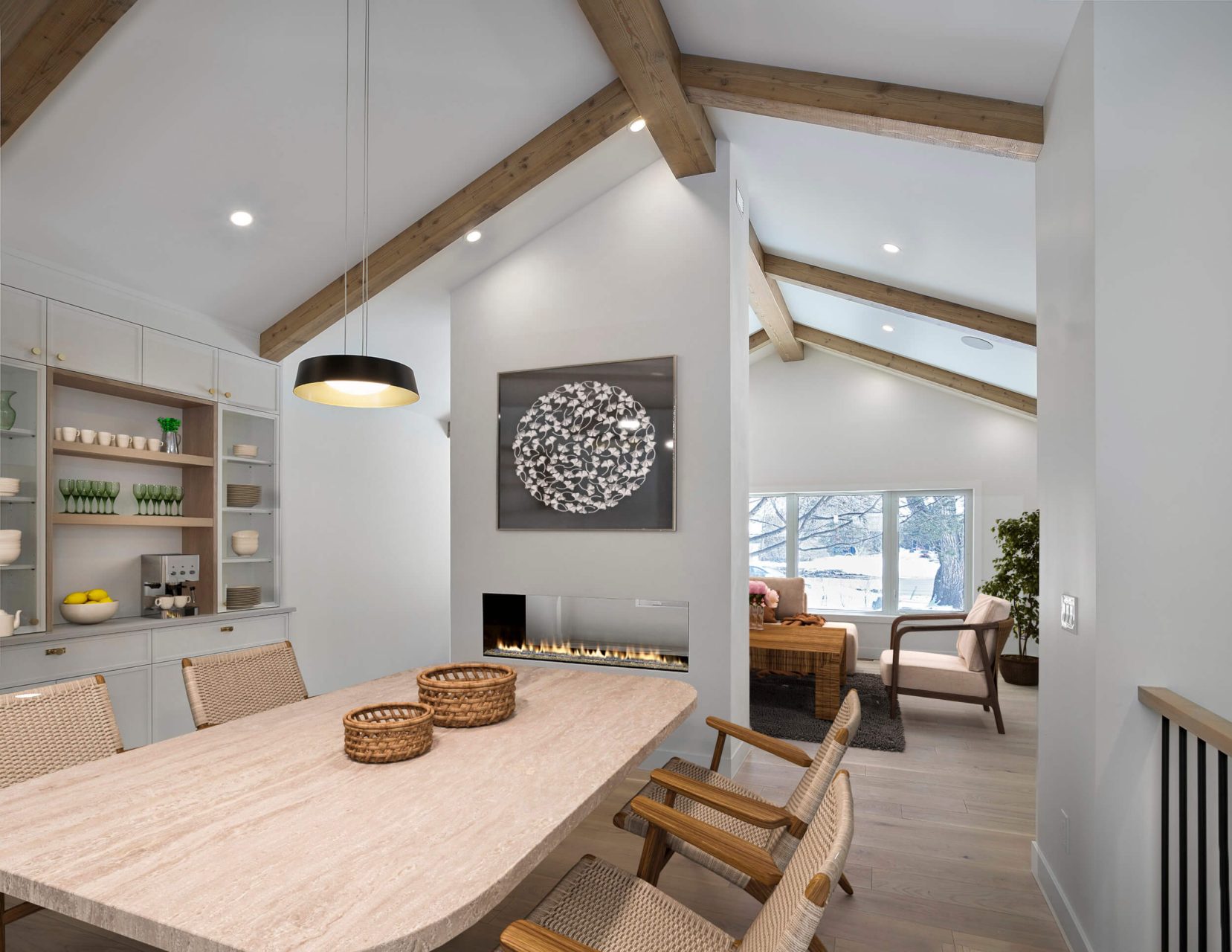 High-ceilinged open dining room in The Haven by Effect Homes